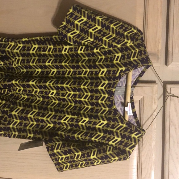 LuLaRoe Amelia Dress Green and Purple Large - Picture 2 of 2